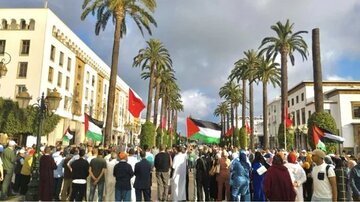 تظاهرات مغربی ها در حمایت از مردم فلسطین