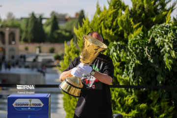 FIBA World Cup trophy in Isfahan, central Iran