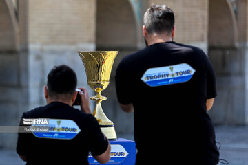 FIBA World Cup trophy in Isfahan, central Iran