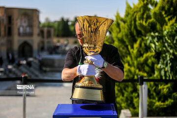 FIBA World Cup trophy in Isfahan, central Iran