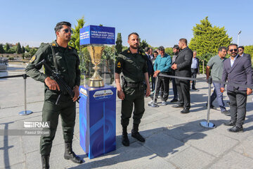 FIBA World Cup trophy in Isfahan, central Iran