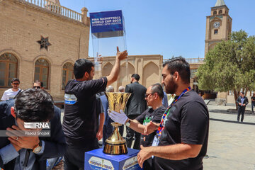 FIBA World Cup trophy in Isfahan, central Iran