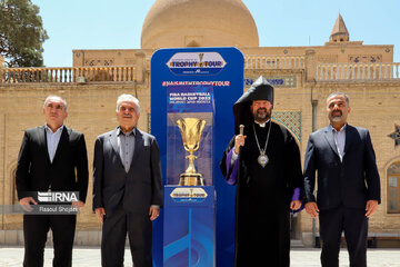 FIBA World Cup trophy in Isfahan, central Iran