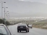 توقیف خودروی قمه کش؛ عاقبت راهبندان در بزرگراه صدرا شیراز + فیلم