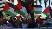 اهتزاز پرچم فلسطین در خیابان‌های رام الله