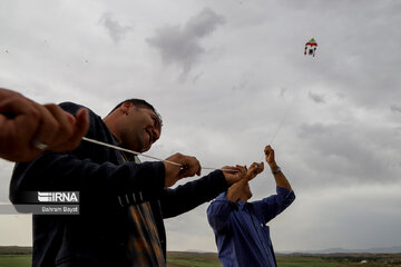 Kite flying fest in central west of Iran