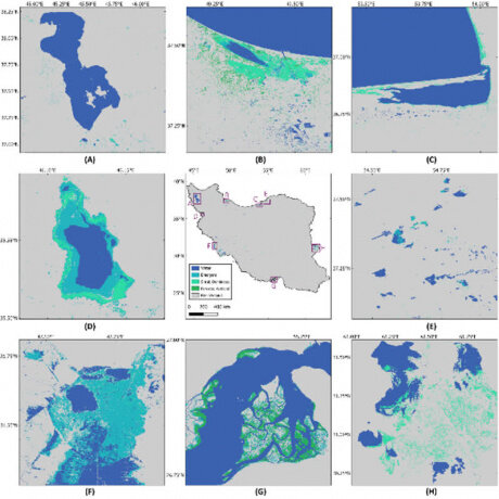 نقشه‌برداری و آشکارسازی تغییرات تالاب‌ها و پهنه‌های آبی ایران با استفاده از تصاویر ماهواره