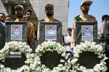 Funeral procession of Saravan terror attack martyrs in Mashad