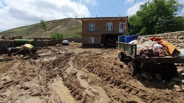 ده‌ها واحد مسکونی ۳۵ روستای گرمی در سیل آسیب دید