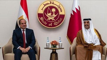 گفت وگوی رئیس جمهور مصر و امیر قطر درباره مسائل منطقه‌ای