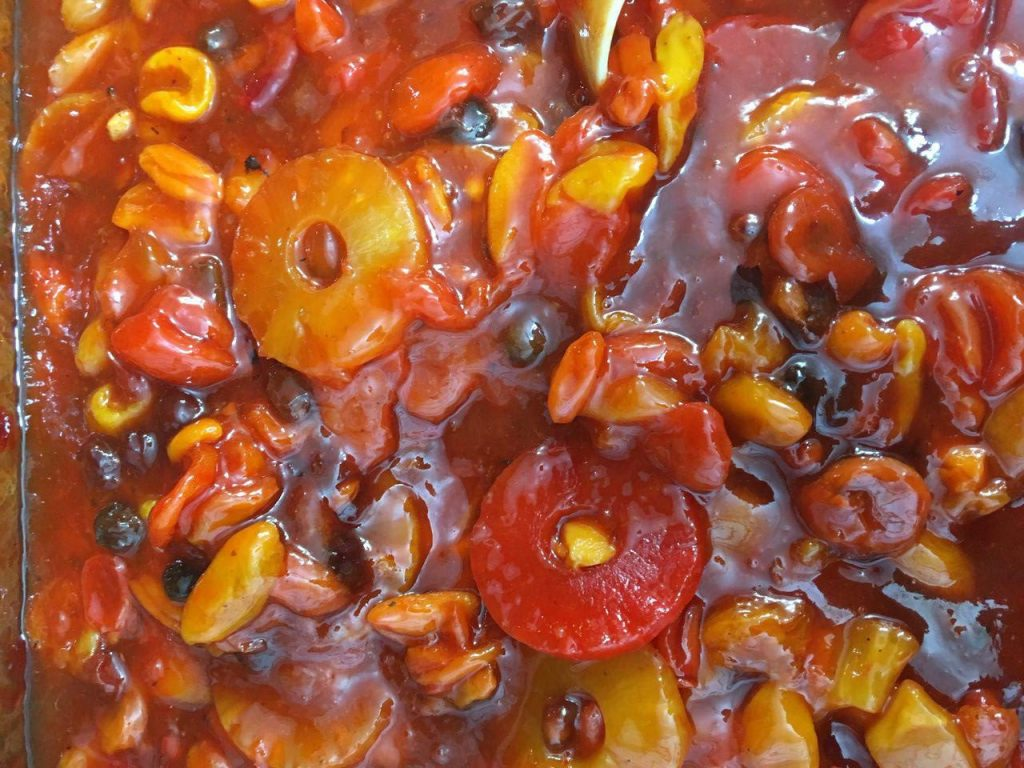 دستور تهیه ترشی هفت میوه با رب انار و سرکه