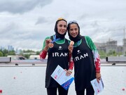 Las piragüistas iraníes “Molaei” y “Zarei” consiguen medalla de bronce del gran premio de remo 