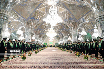 Replacement of flag of Imam Reza shrine in northeast Iran