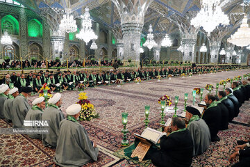 Replacement of flag of Imam Reza shrine in northeast Iran