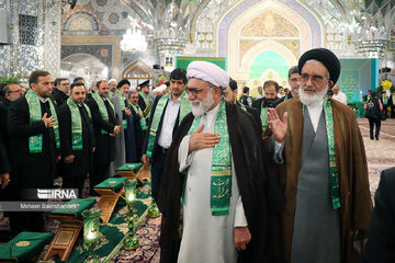 Replacement of flag of Imam Reza shrine in northeast Iran