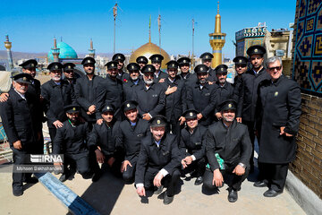 Replacement of flag of Imam Reza shrine in northeast Iran