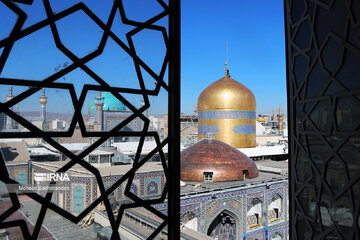 Replacement of flag of Imam Reza shrine in northeast Iran