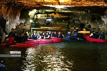 Tourists in Ali-Sadr Cave