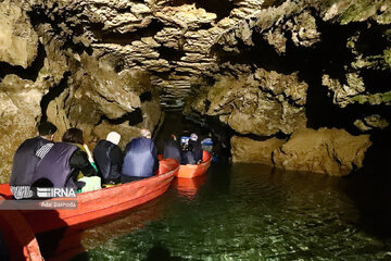 Tourists in Ali-Sadr Cave