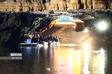 Tourists in Ali-Sadr Cave