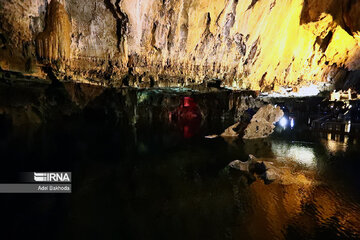 Tourists in Ali-Sadr Cave