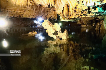 Tourists in Ali-Sadr Cave