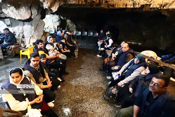 Tourists in Ali-Sadr Cave