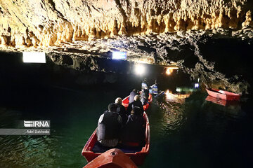 Tourists in Ali-Sadr Cave