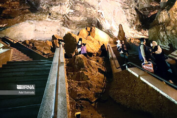 Tourists in Ali-Sadr Cave