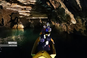 Tourists in Ali-Sadr Cave