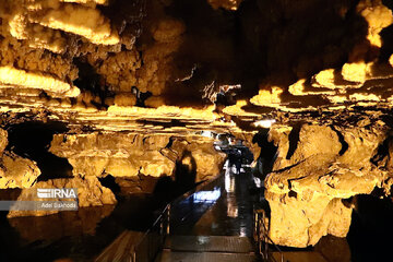 Tourists in Ali-Sadr Cave