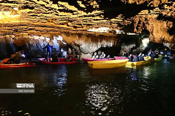 Tourists in Ali-Sadr Cave