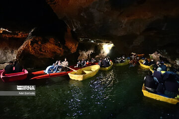 Tourists in Ali-Sadr Cave