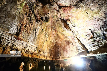 Tourists in Ali-Sadr Cave