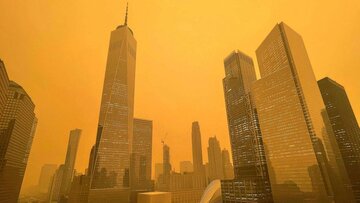 آسمان نارنجی نیویورک، آسمانخراش‌ها در دود غلیظ و میلیونها نفر در معرض آلودگی هوا 