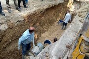 عملیات تعمیر لوله آب در خیابان حکیم نظامی اصفهان بدلیل نقص فنی است