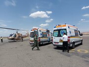 اورژانس هوایی بیمار پیرانشهری با ۸۰ درصدی سوختگی را به ارومیه انتقال داد