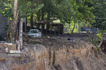 Damages by heavy flood in Chalus, northern Iran