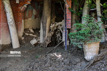 Damages by heavy flood in Chalus, northern Iran