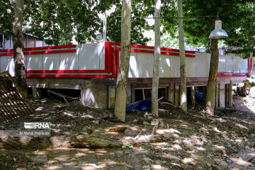 Damages by heavy flood in Chalus, northern Iran