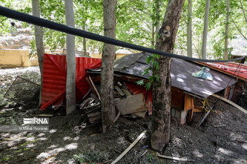 Damages by heavy flood in Chalus, northern Iran