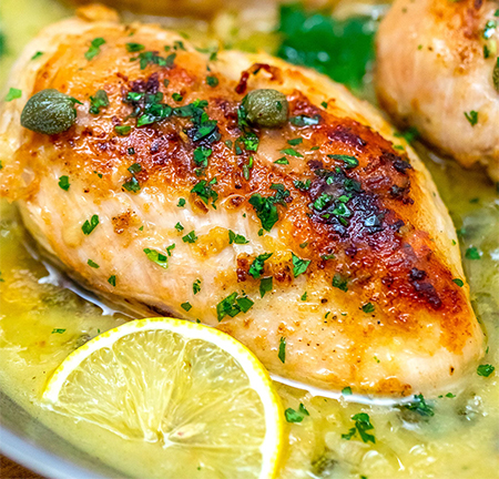 دستور تهیه پیکاتای مرغ با سس لیمویی