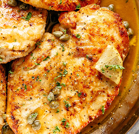 دستور تهیه پیکاتای مرغ با سس لیمویی