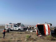 واژگونی اتوبوس و تصادف ۲ پراید در جاده نیشابور-سبزوار چهار کشته و ۳۳ مصدوم داشت