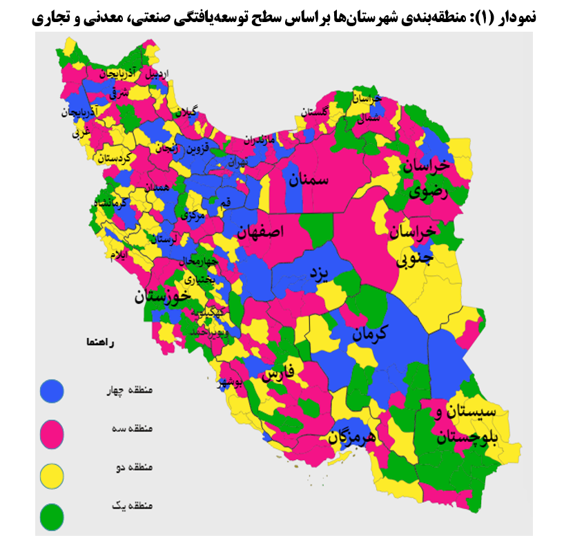 آمایش صنعتی، معدنی و تجاری و لزوم توجه به منطقه‌­بندی استانی و شهرستانی