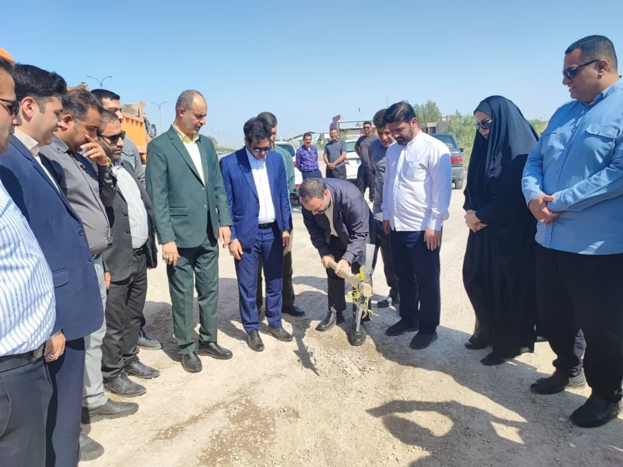 عملیات احداث جاده کندرو مسیر زائران اربعین در آبادان آغاز شد