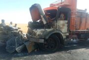 تصادف رخ به رخ و انفجار سواری در همدان یک کشته برجا گذاشت