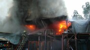 آتش سوزی انبار کالا در جنوب تهران