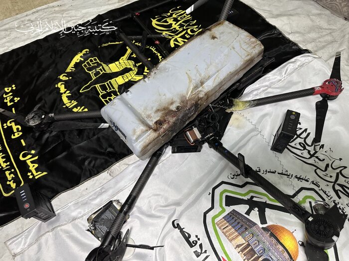 مقاومت فلسطین تصاویر ریز پرنده سرنگون شده اسرائیل را منتشر کرد