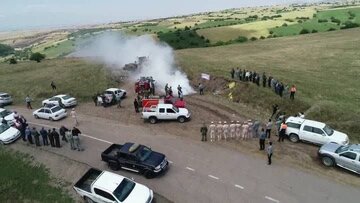 مانور اطفاء حریق در جنگل فندقلوی نمین برگزار شد